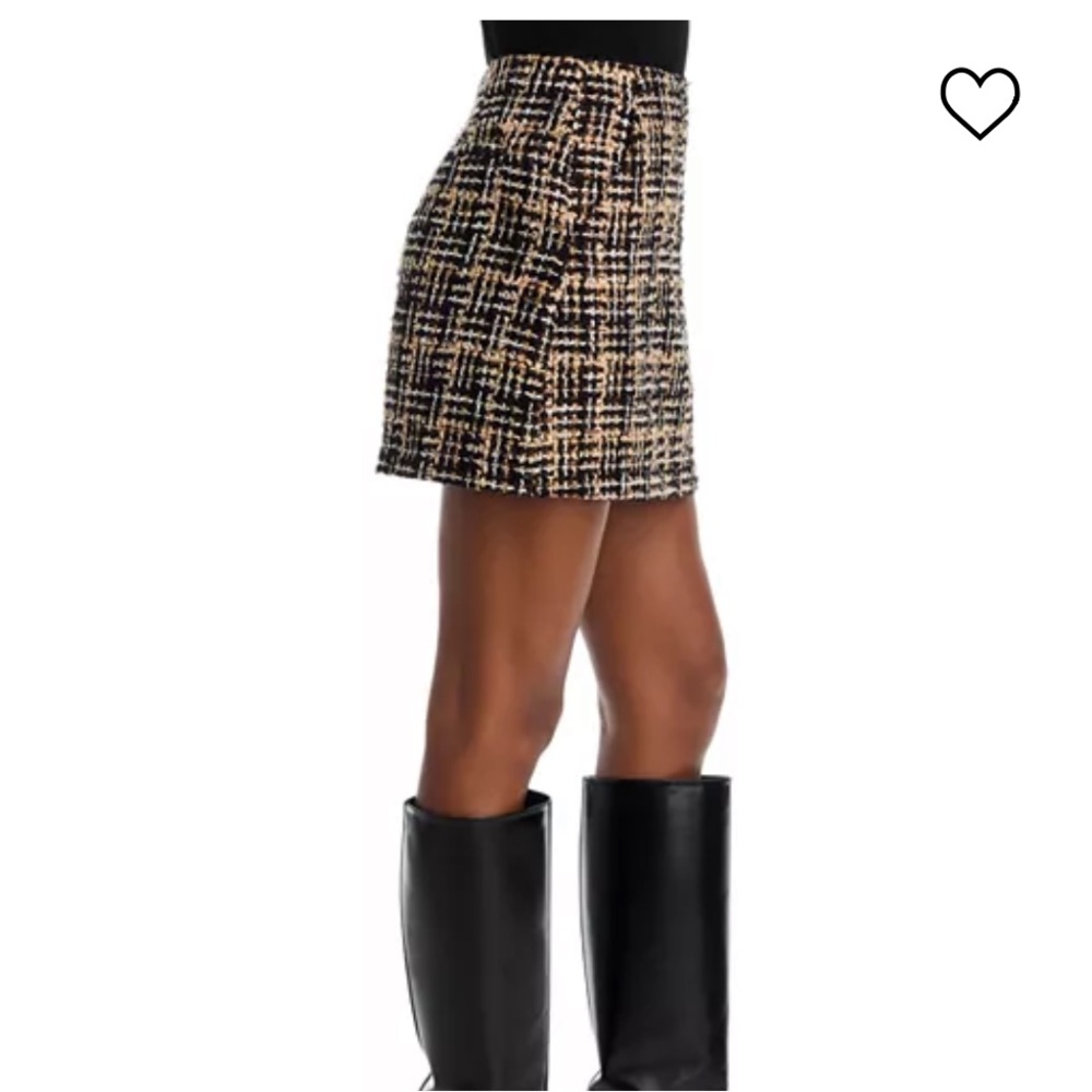 Aqua Black and Tan Tweed Pencil Skirt